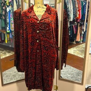 COPY - Rebecca Jones vintage 1990s velvet feel jacket/coat size 3 X. Rare find.
